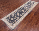 Grey Turkish Oushak Handmade Wool Runner Rug - 2' 8" X 9' 7"