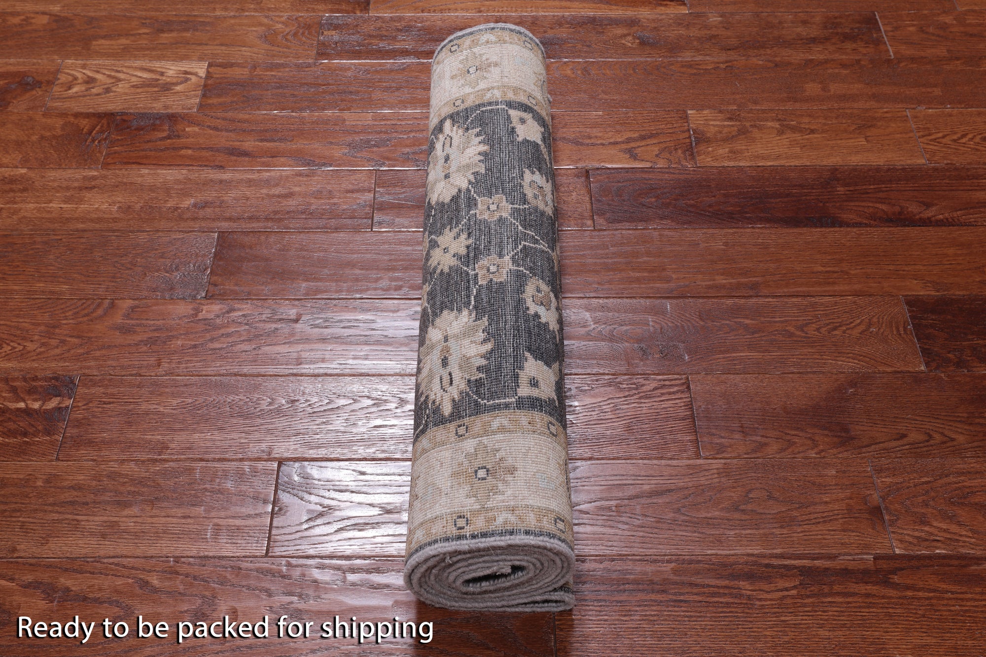 Grey Turkish Oushak Handmade Wool Runner Rug - 2' 8" X 9' 7"