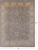 Grey Peshawar Hand Knotted Wool Area Rug - 9' 0" X 12' 0" - Golden Nile