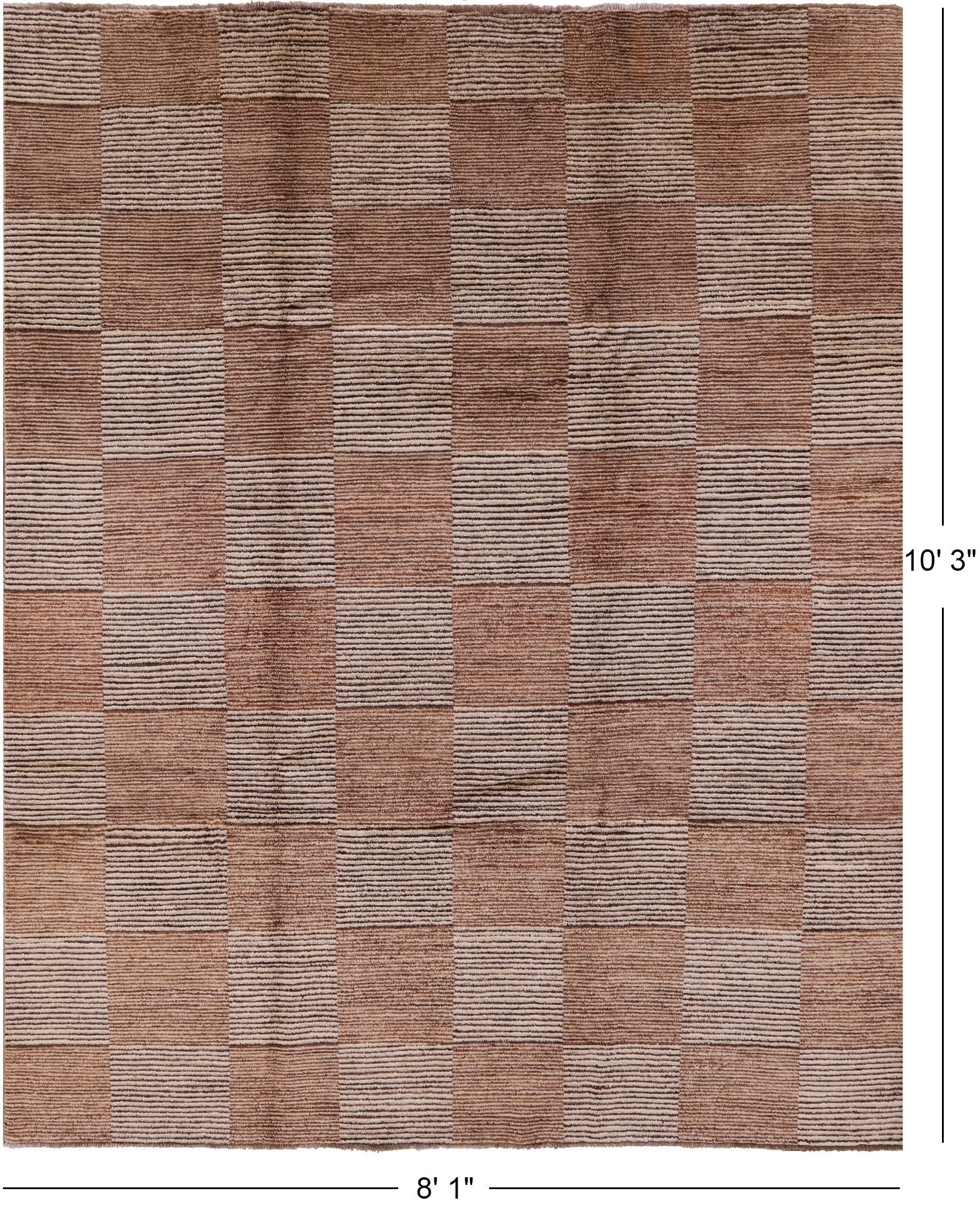 Persian Gabbeh Handmade Wool Rug - 8' 1" X 10' 3" - Golden Nile