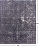Grey Persian Overdyed Hand Knotted Wool Rug - 9' 9" X 12' 6" - Golden Nile