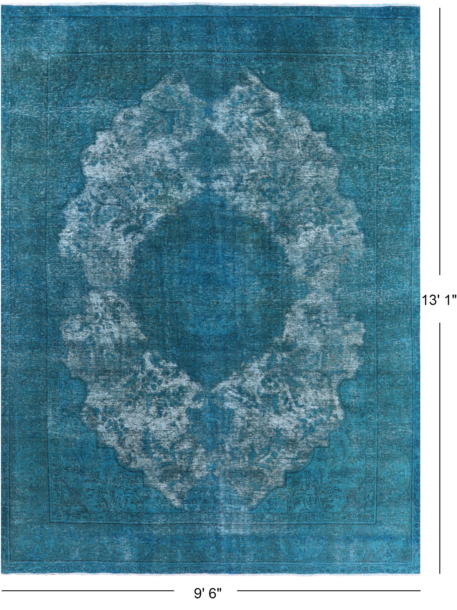 Persian Overdyed Handmade Wool Rug - 9' 6" X 13' 1" - Golden Nile