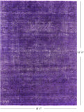 Purple Persian Overdyed Handmade Wool Area Rug - 8' 1" X 11' 1" - Golden Nile