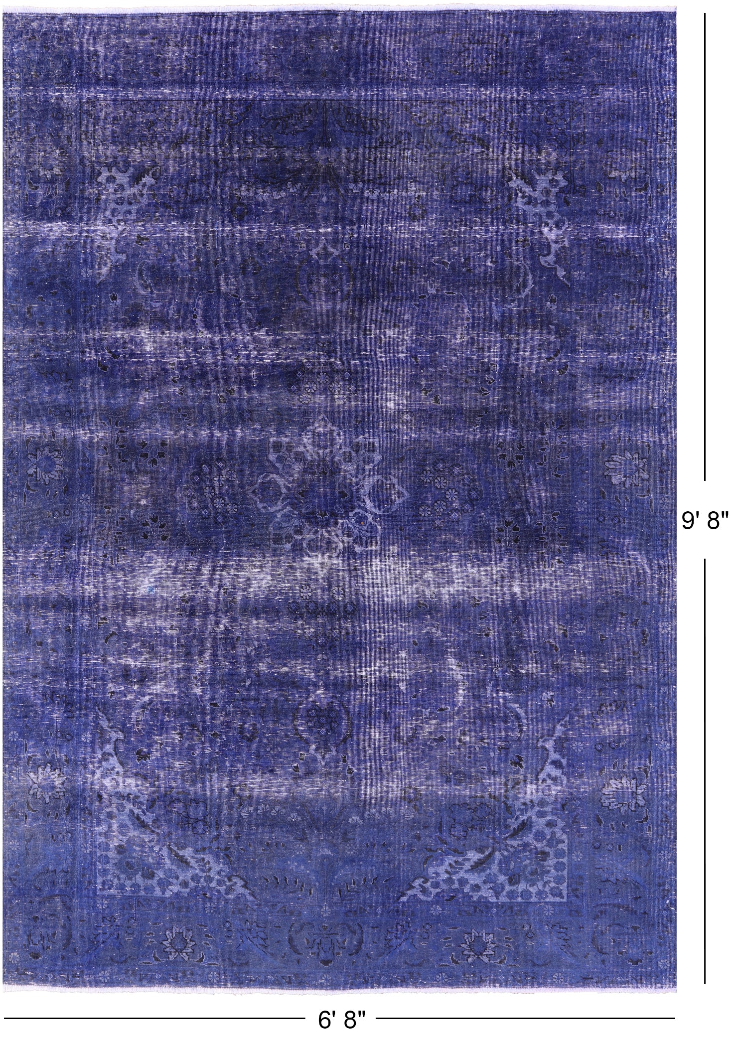 Persian Overdyed Hand Knotted Wool Area Rug - 6' 8" X 9' 8" - Golden Nile
