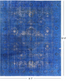 Blue Persian Overdyed Handmade Wool Area Rug - 8' 7" X 10' 9" - Golden Nile