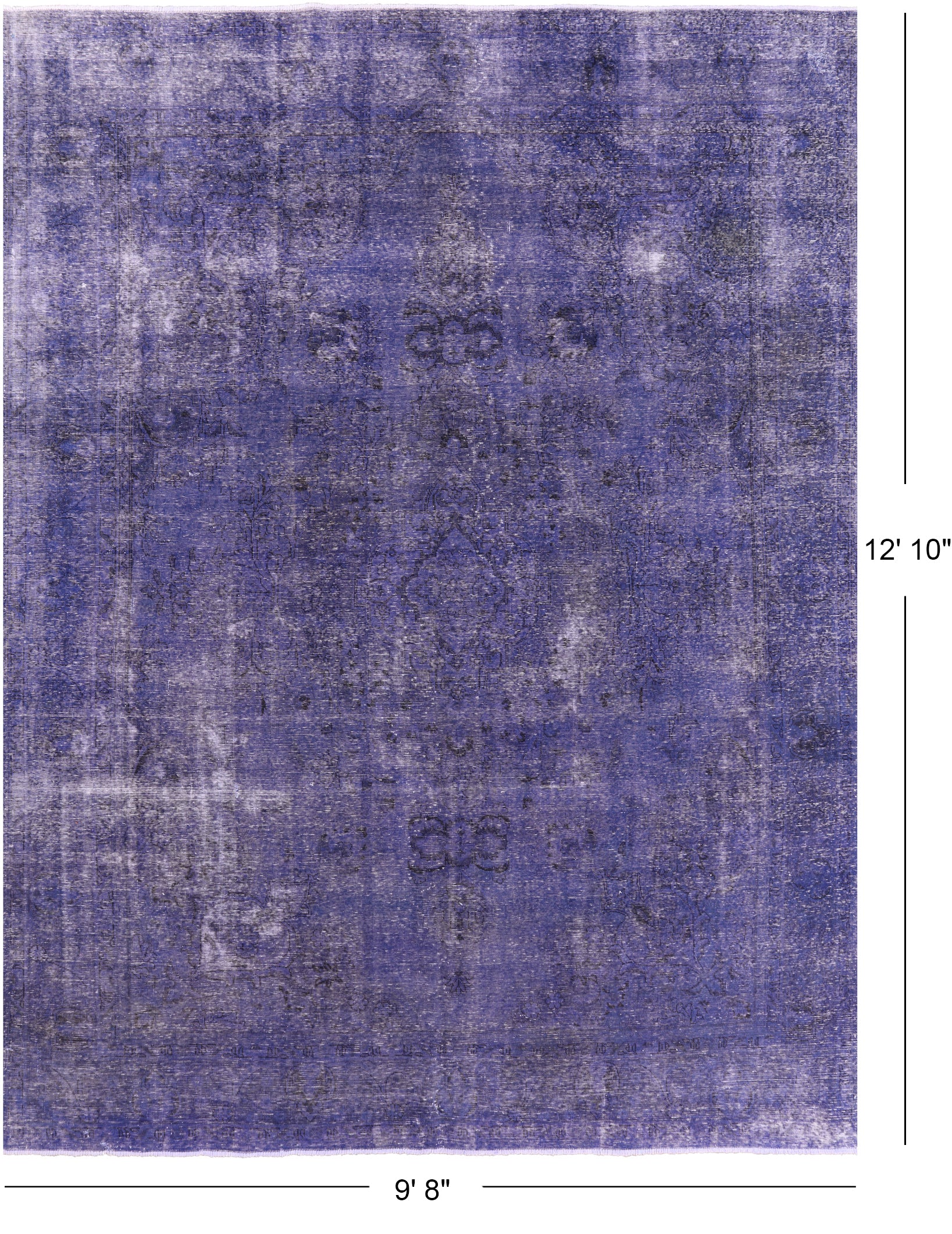 Persian Overdyed Handmade Wool Rug - 9' 8" X 12' 10" - Golden Nile