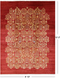 Red Persian Ziegler Hand Knotted Wool Rug - 8' 10" X 12' 2" - Golden Nile