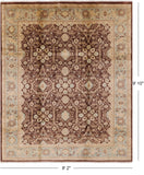 Brown Peshawar Hand Knotted Area Rug - 8' 2" X 9' 10" - Golden Nile