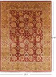 Red Peshawar Handmade Wool Area Rug - 9' 1" X 12' 6" - Golden Nile