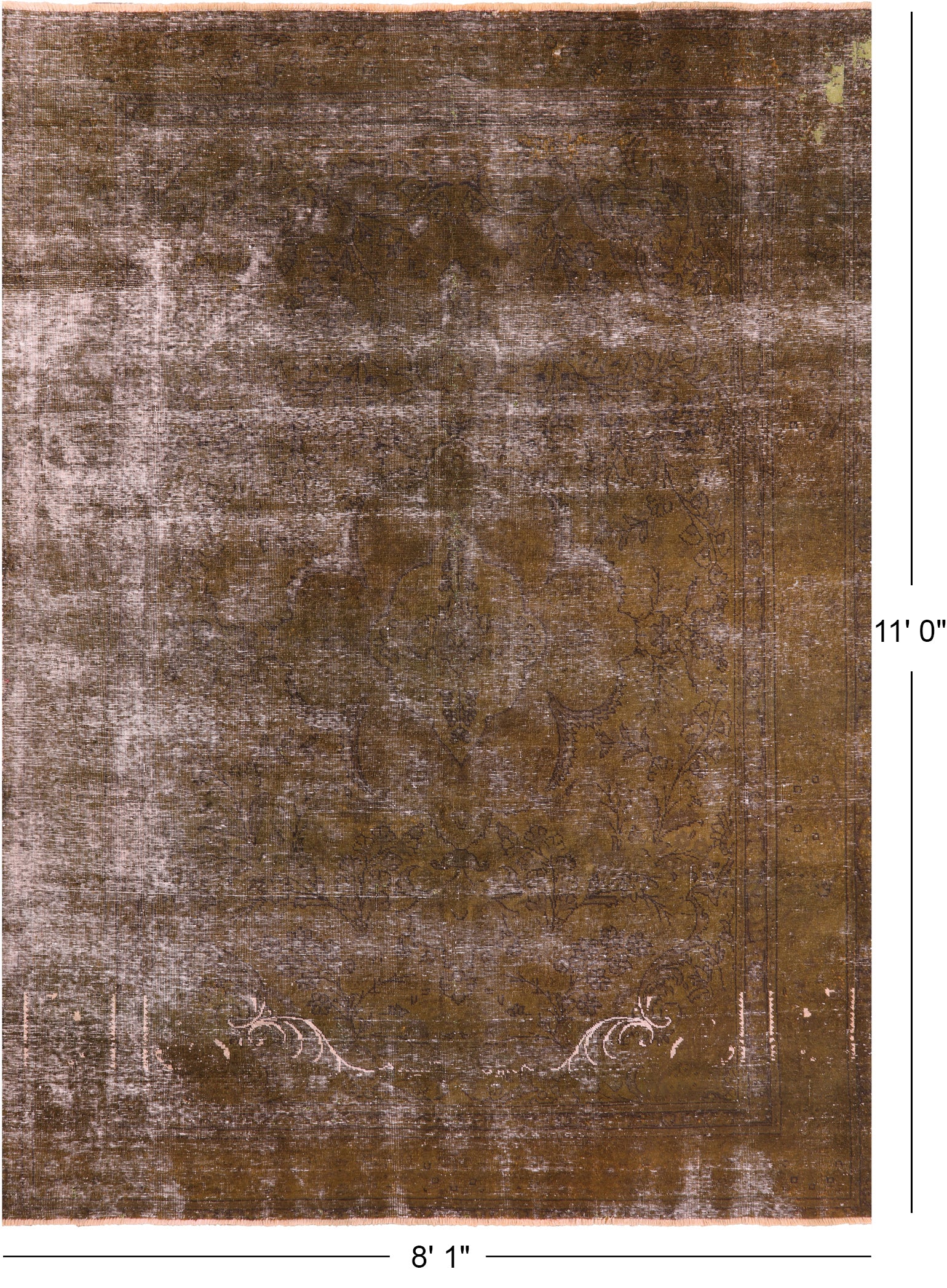 Persian Overdyed Handmade Wool Area Rug - 8' 1" X 11' 0" - Golden Nile