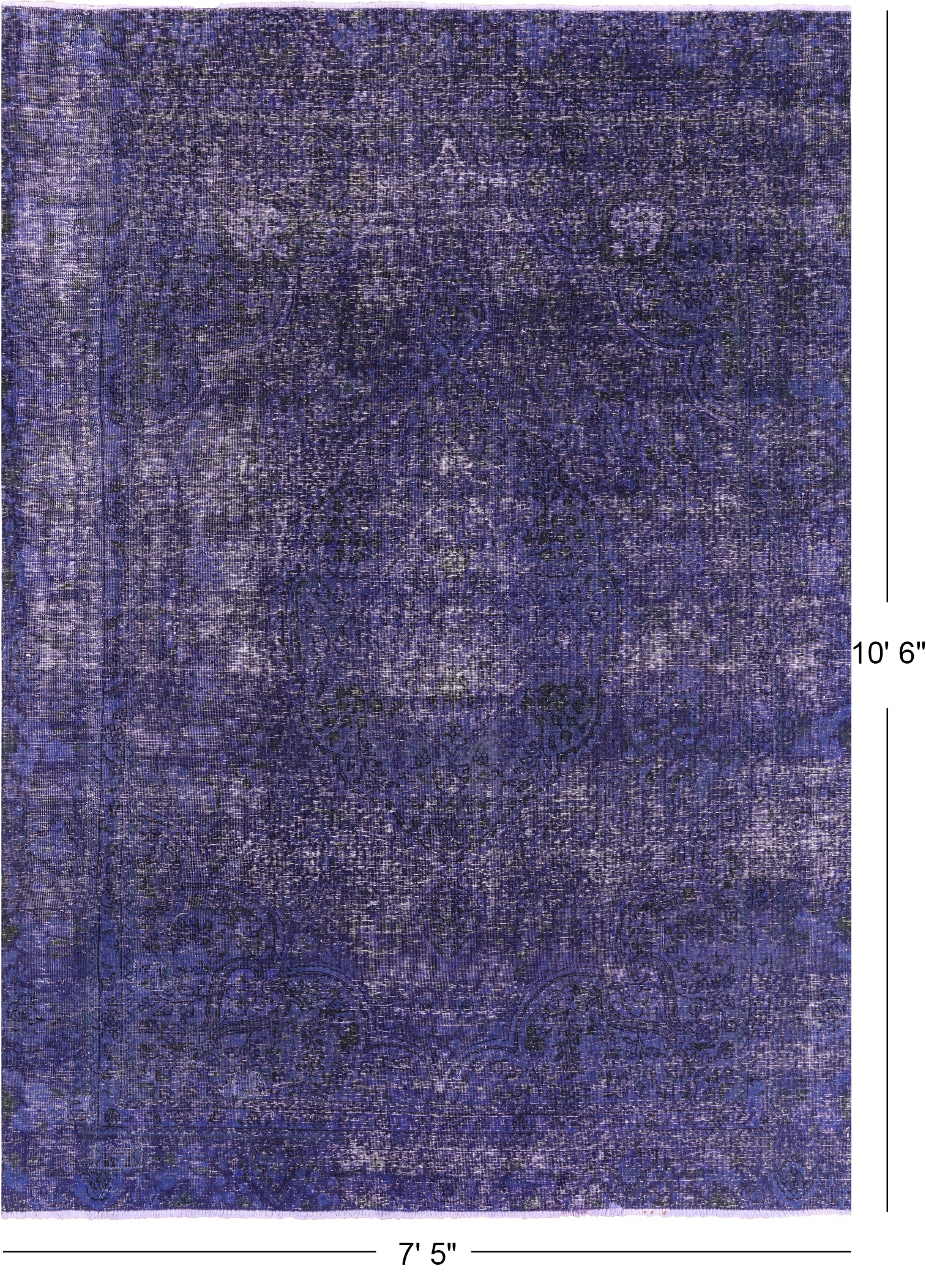 Persian Overdyed Hand Knotted Wool Rug - 7' 5" X 10' 6" - Golden Nile