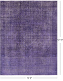Purple Persian Overdyed Hand Knotted Wool Area Rug - 10' 3" X 12' 10" - Golden Nile