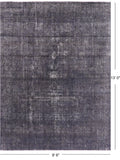 Grey Persian Overdyed Hand Knotted Wool Area Rug - 9' 6" X 13' 0" - Golden Nile