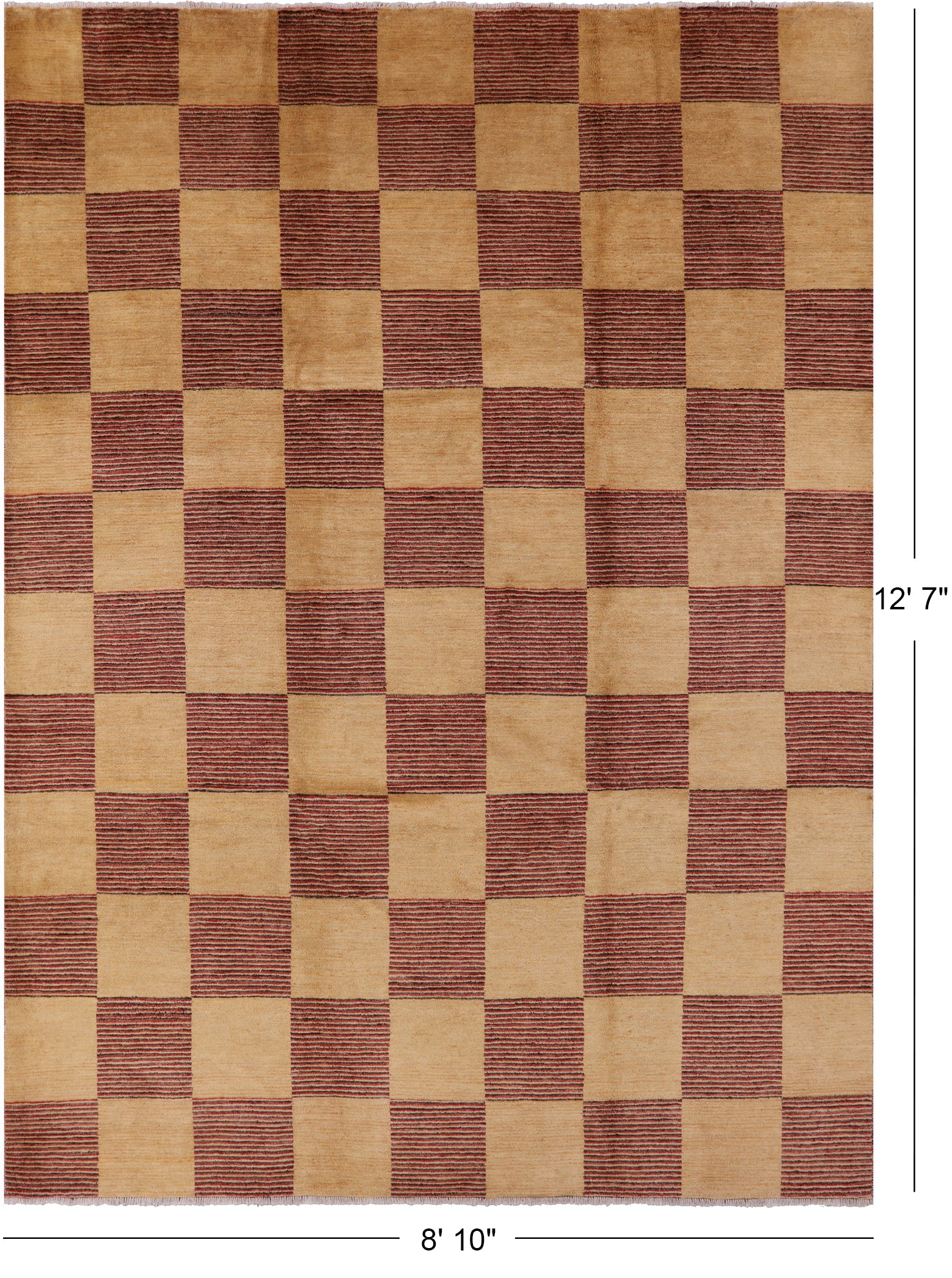 Persian Gabbeh Hand Knotted Wool Rug - 8' 10" X 12' 7" - Golden Nile