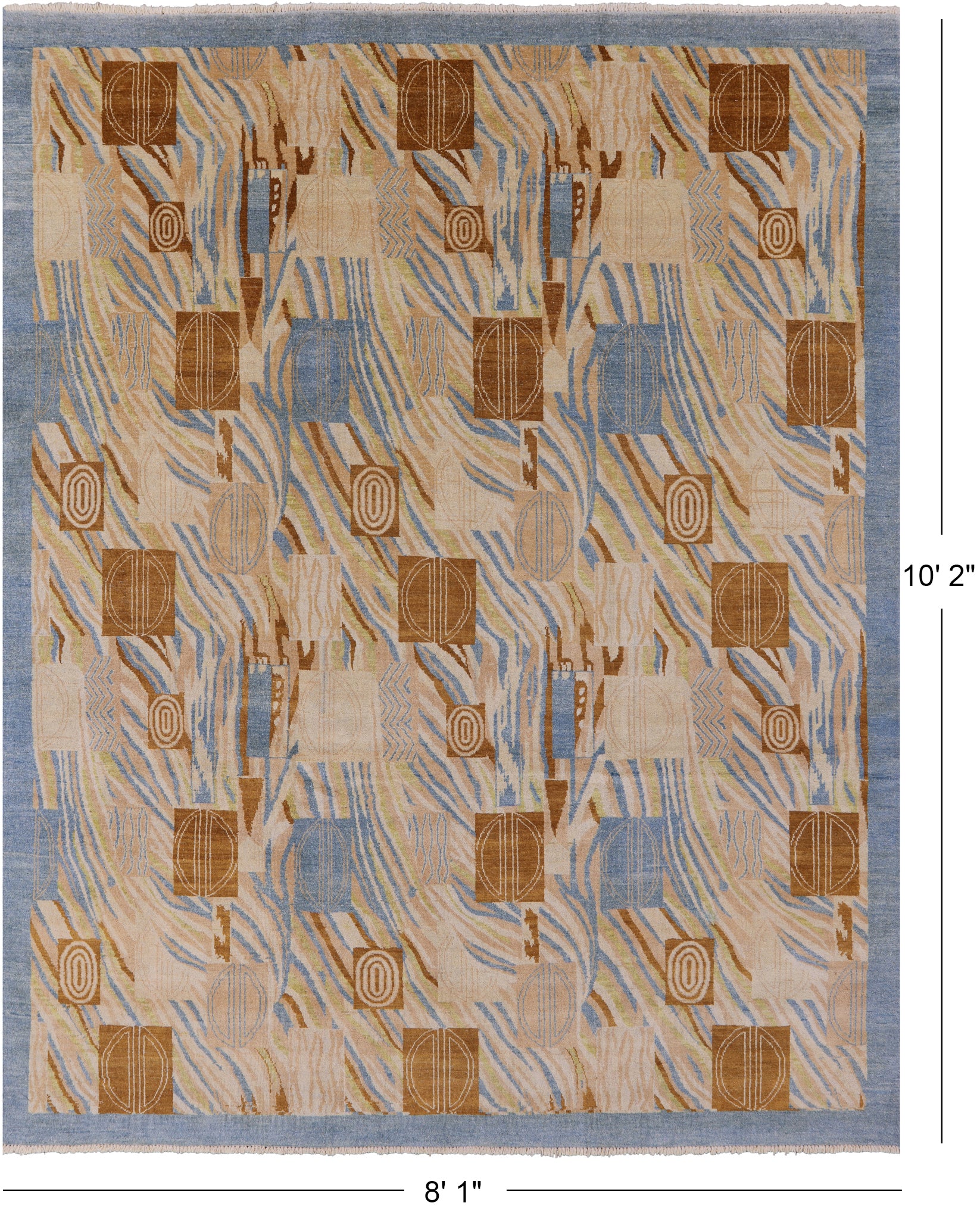 Persian Gabbeh Handmade Wool Rug - 8' 1" X 10' 2" - Golden Nile