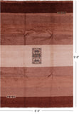 Tribal Persian Gabbeh Hand Knotted Wool Rug - 6' 8" X 9' 8" - Golden Nile