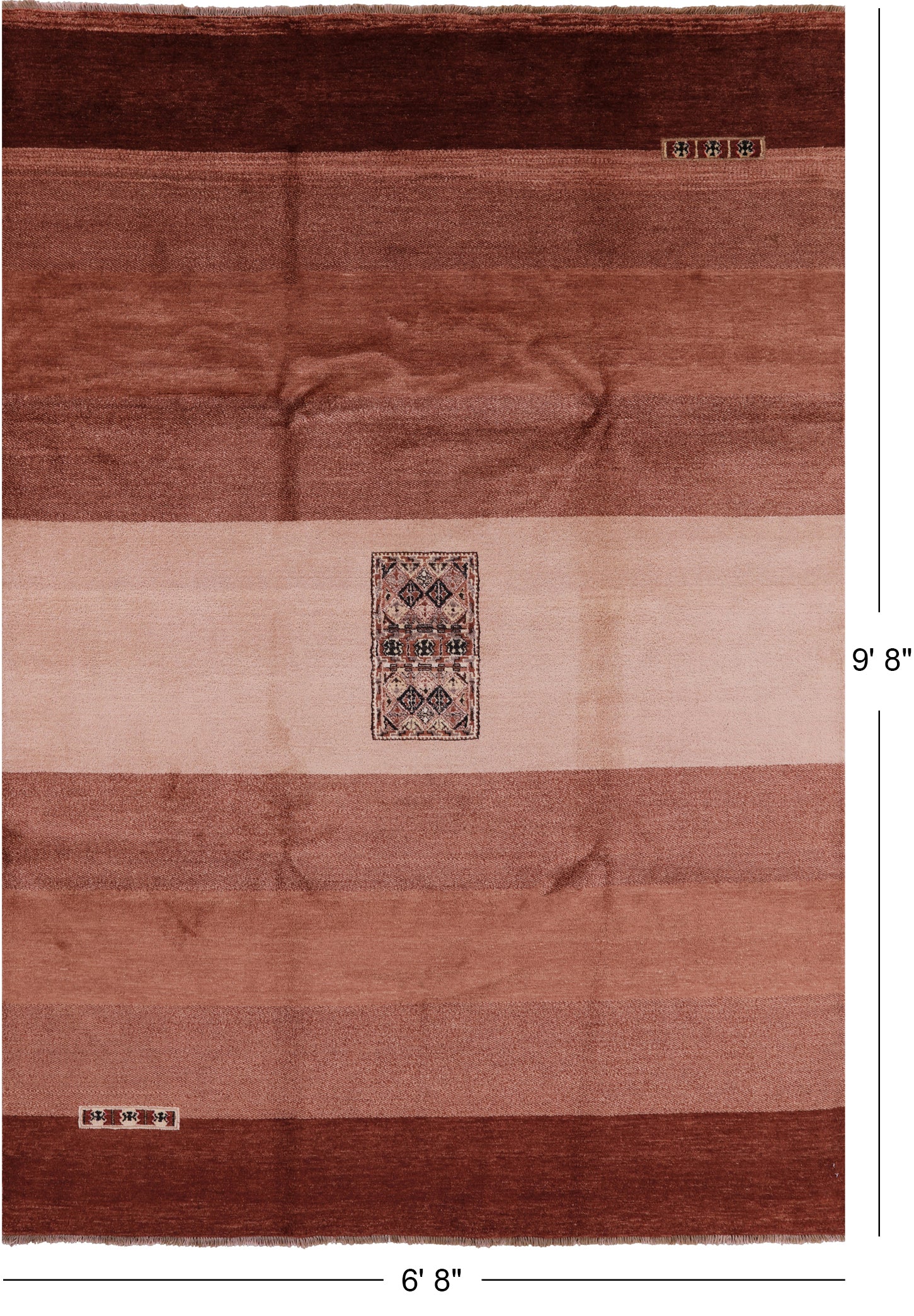 Tribal Persian Gabbeh Hand Knotted Wool Rug - 6' 8" X 9' 8" - Golden Nile