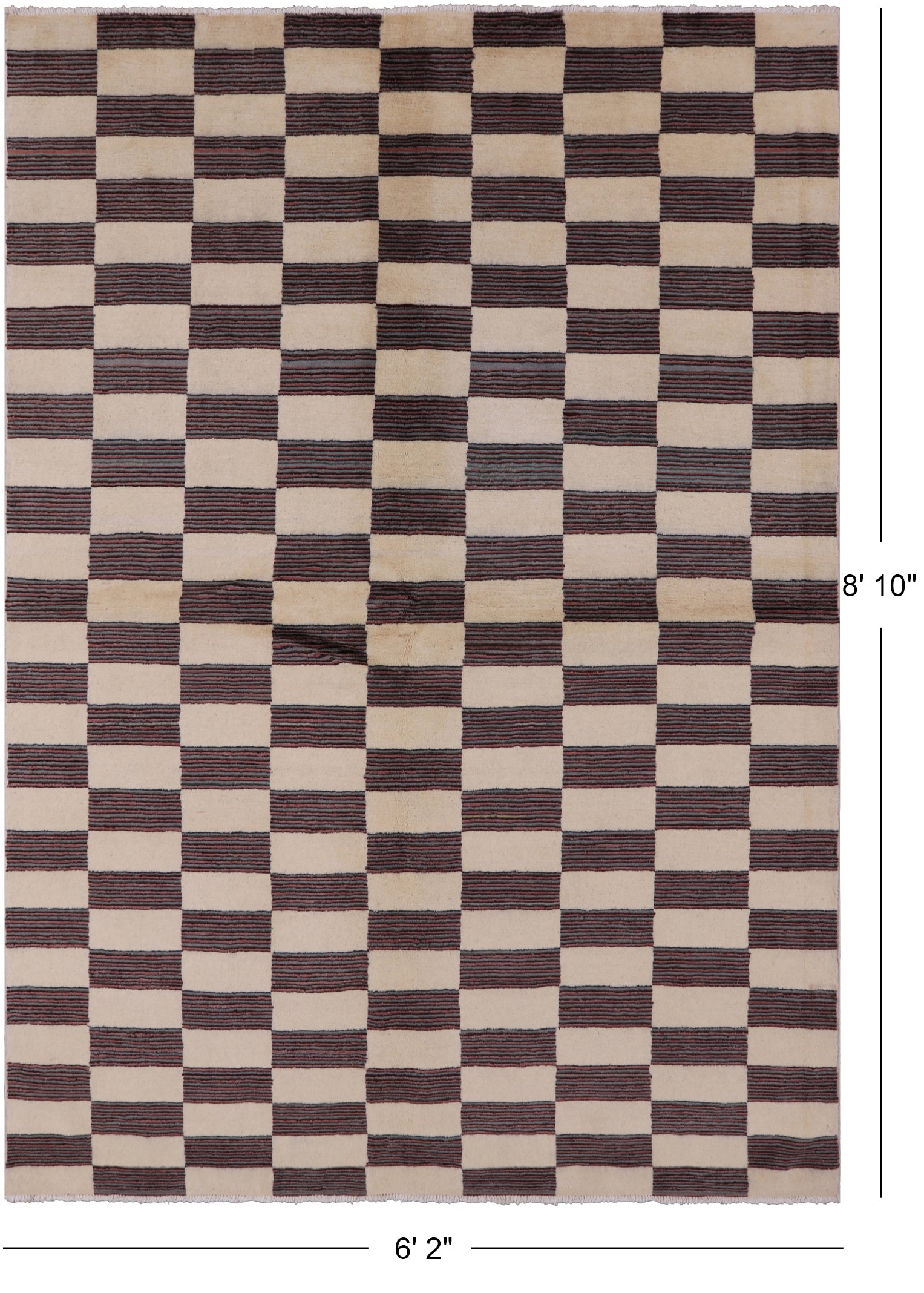 Persian Gabbeh Hand Knotted Wool Area Rug - 6' 2" X 8' 10" - Golden Nile