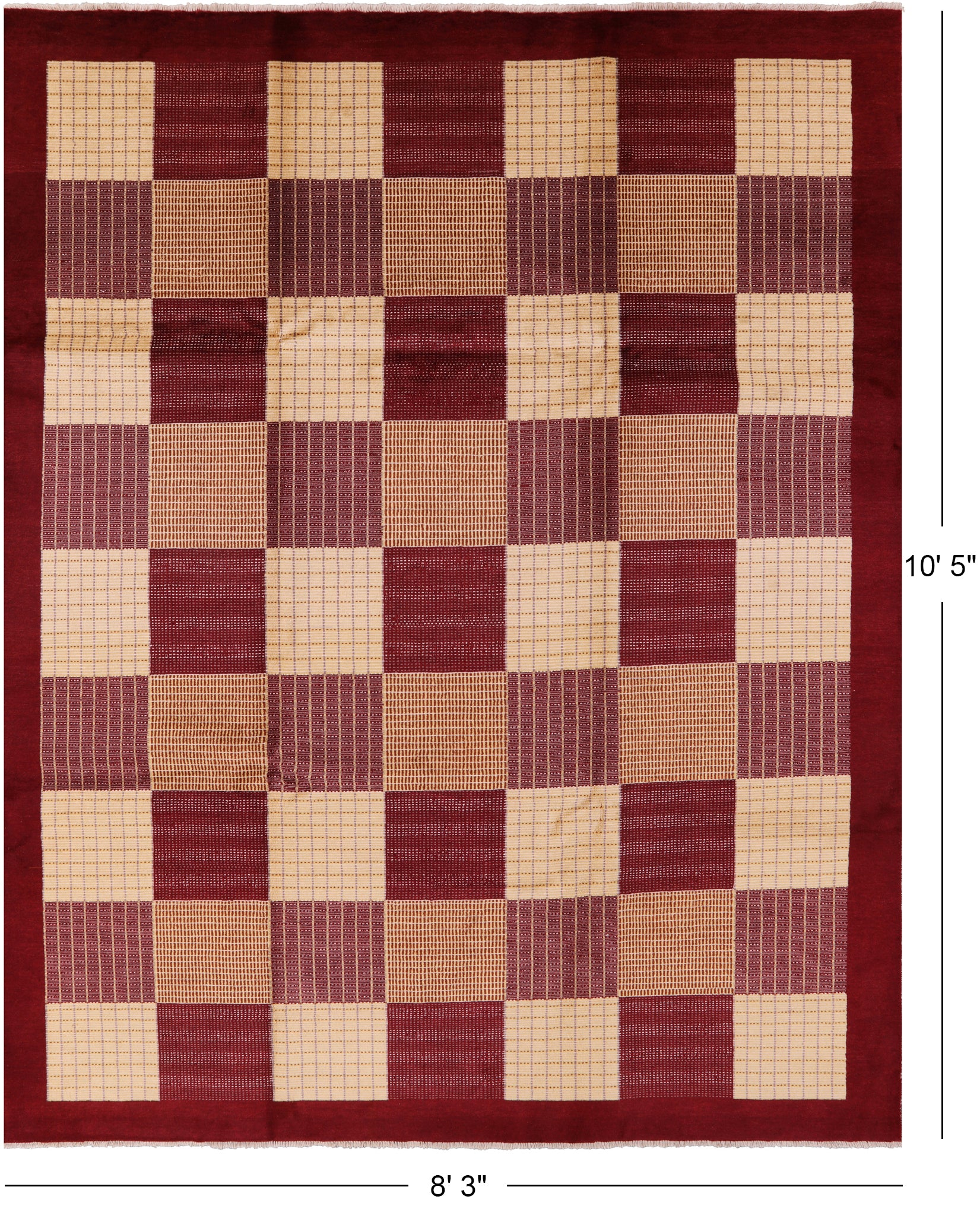 Persian Gabbeh Hand Knotted Wool Rug - 8' 3" X 10' 5" - Golden Nile