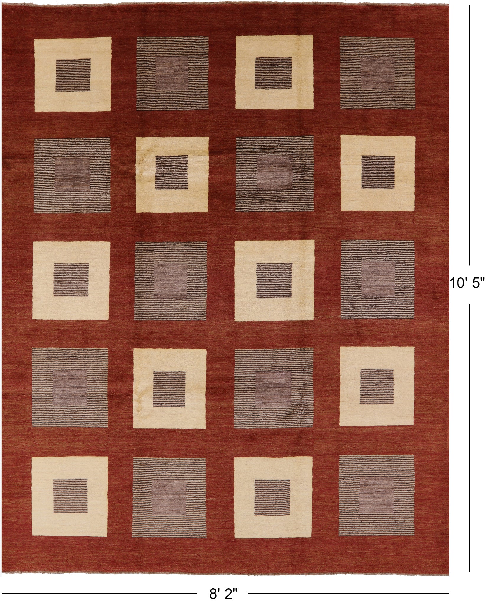Persian Gabbeh Handmade Wool Area Rug - 8' 2" X 10' 5" - Golden Nile