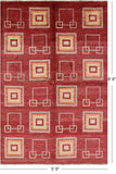 Red Persian Gabbeh Hand Knotted Wool Area Rug - 5' 9" X 8' 6" - Golden Nile