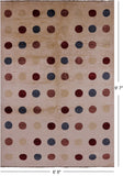 Ivory Persian Gabbeh Hand Knotted Wool Rug - 6' 8" X 9' 7" - Golden Nile
