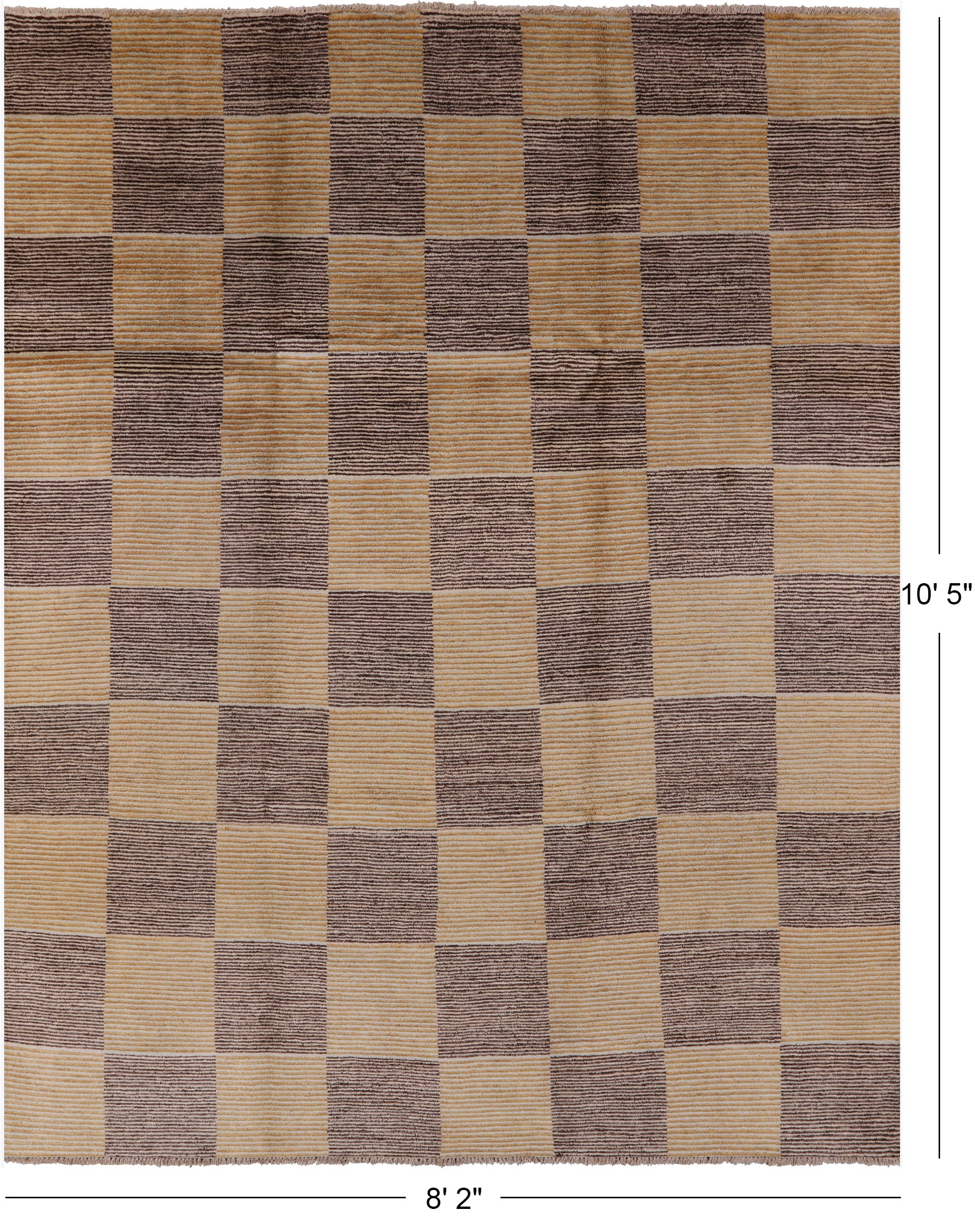Persian Gabbeh Handmade Wool Area Rug - 8' 2" X 10' 5" - Golden Nile