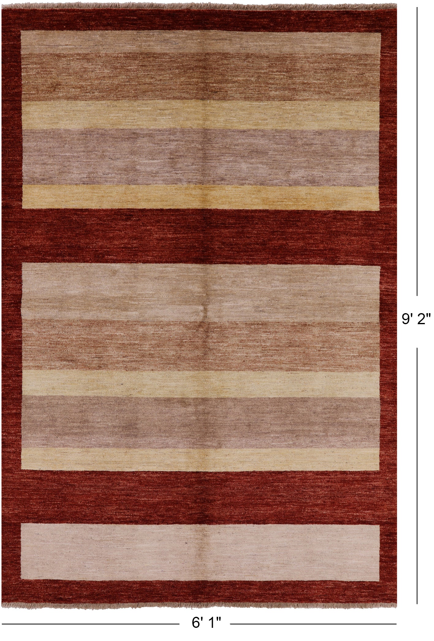 Persian Gabbeh Handmade Wool Area Rug - 6' 1" X 9' 2" - Golden Nile