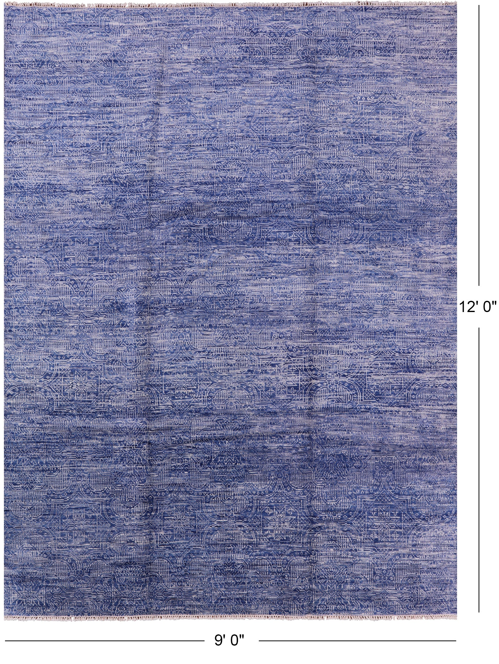 Modern Hand Knotted Wool Rug - 9' 0" X 12' 0" - Golden Nile