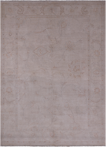 Ivory Peshawar White Wash Handmade Area Rug - 5' 1" X 6' 11"