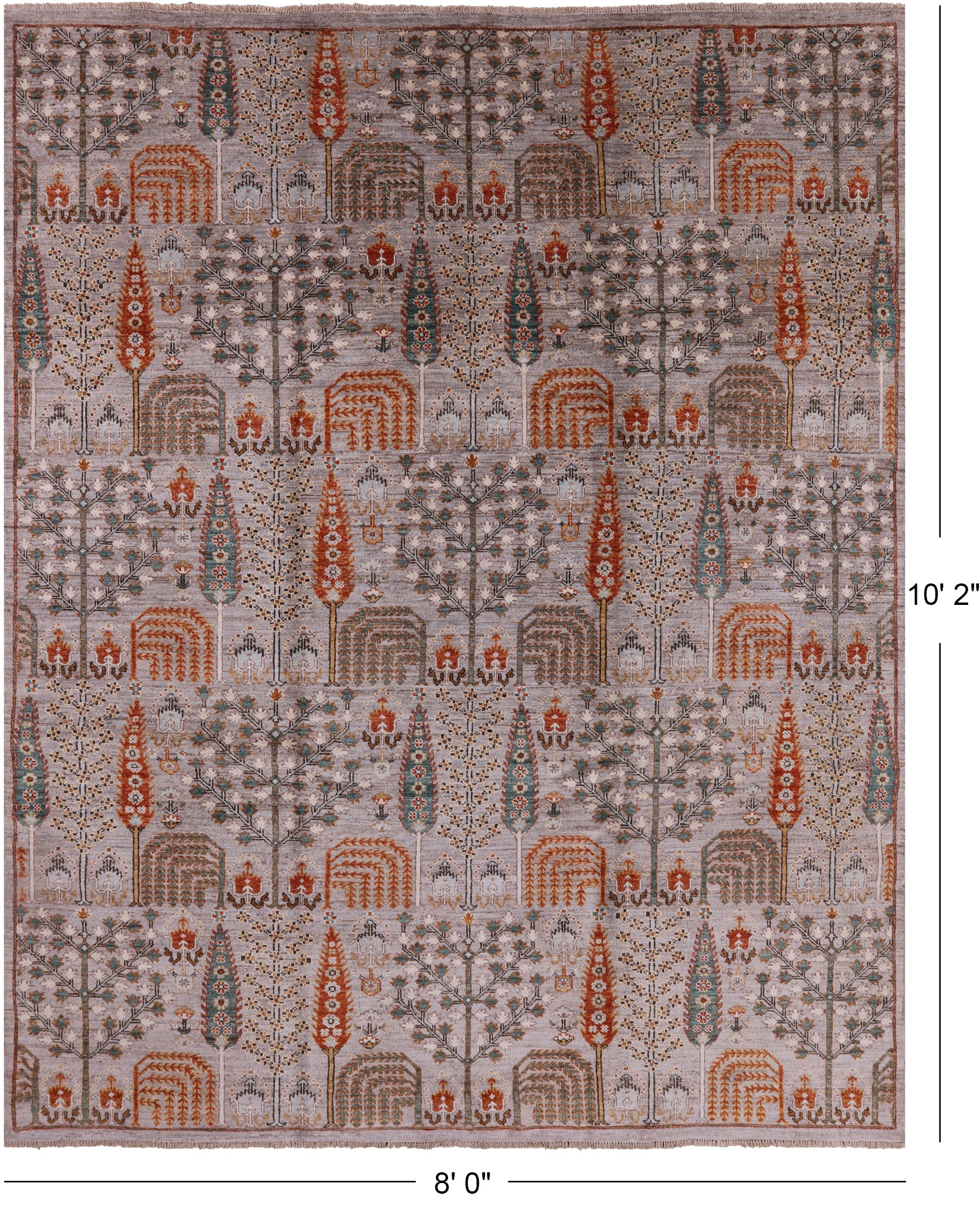 Grey Fine Serapi Hand Knotted Area Rug - 8' 0" X 10' 2" - Golden Nile