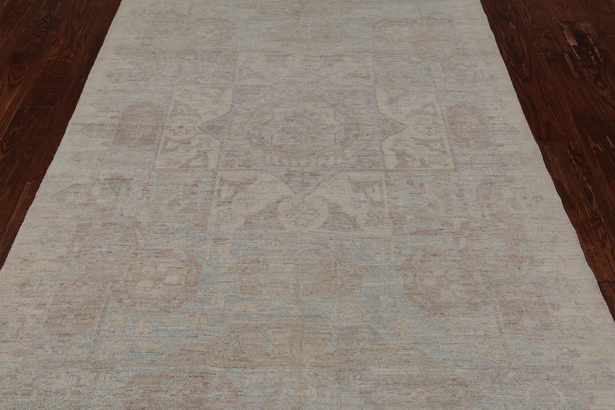Grey Peshawar White Wash Hand Knotted Area Rug - 4' 10" X 7' 0"