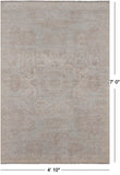 Grey Peshawar White Wash Hand Knotted Area Rug - 4' 10" X 7' 0"