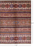 Khorjin Persian Gabbeh Handmade Wool Rug - 5' 10" X 8' 0" - Golden Nile