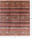 Khorjin Persian Gabbeh Hand Knotted Rug - 8' 3" X 9' 8" - Golden Nile