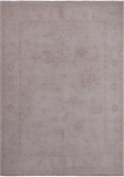 Ivory Peshawar White Wash Hand Knotted Rug - 4' 11" X 6' 11"