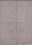 Ivory Peshawar White Wash Hand Knotted Rug - 4' 11" X 6' 11" - Golden Nile