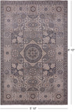 Grey Geometric Persian Mamluk Hand Knotted Wool Rug - 5' 10" X 8' 10" - Golden Nile