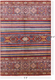 Tribal Khorjin Persian Gabbeh Handmade Wool Rug - 5' 8" X 8' 4" - Golden Nile