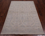 Ivory Persian Washed Out Handmade Area Rug - 4' 0" X 6' 2"