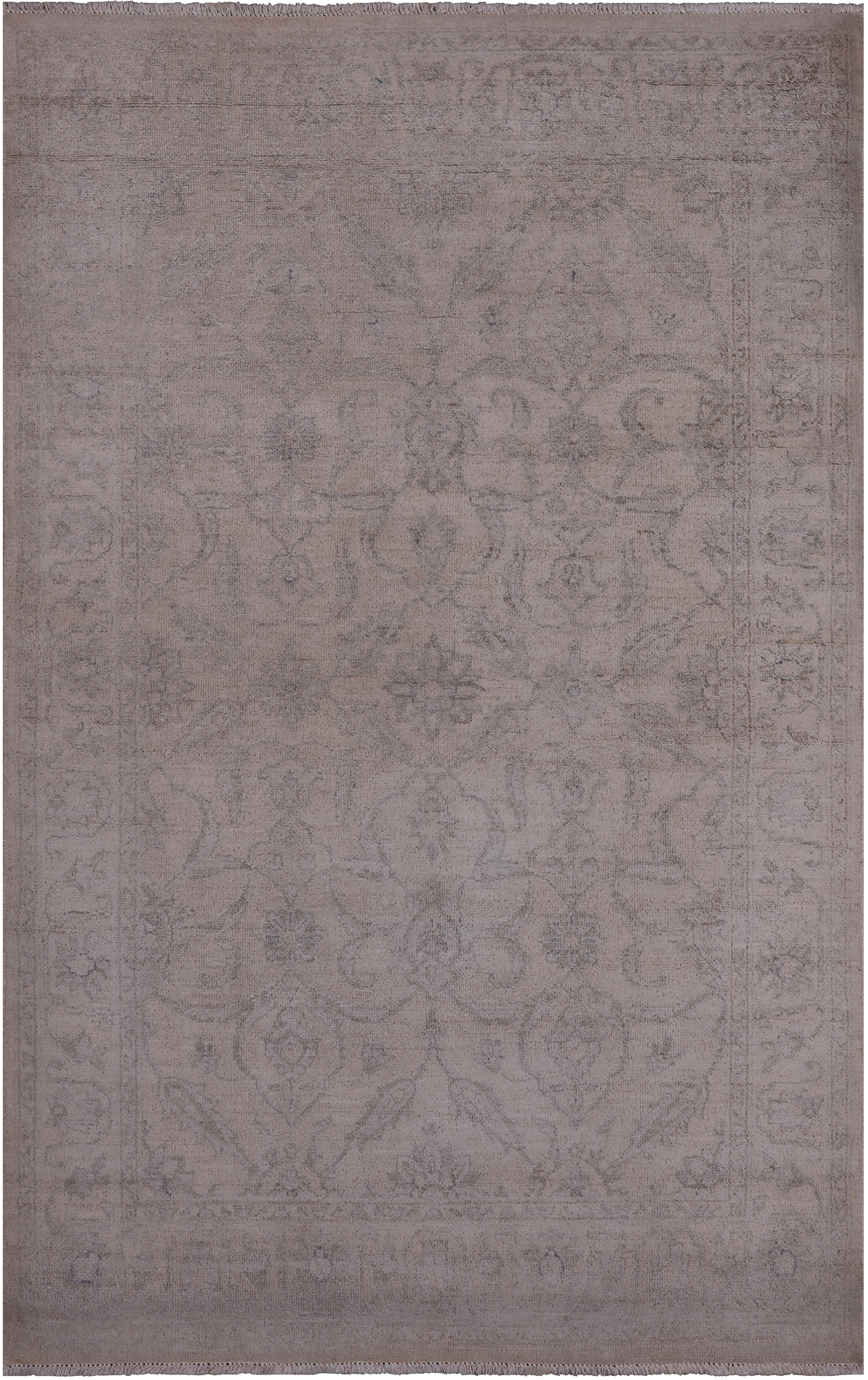 Ivory Persian Washed Out Handmade Area Rug - 4' 0" X 6' 2"
