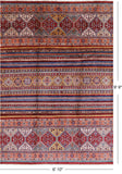 Tribal Khorjin Persian Gabbeh Handmade Area Rug - 6' 10" X 9' 9" - Golden Nile