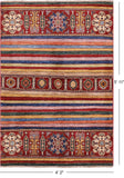 Tribal Khorjin Persian Gabbeh Handmade Area Rug - 4' 2" X 5' 11" - Golden Nile
