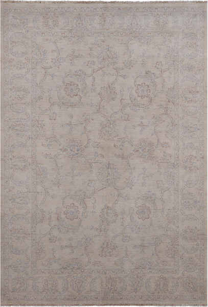 Ivory Peshawar White Wash Handmade Area Rug - 5' 1" X 7' 4"