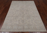 Ivory Peshawar White Wash Handmade Area Rug - 5' 1" X 7' 4"
