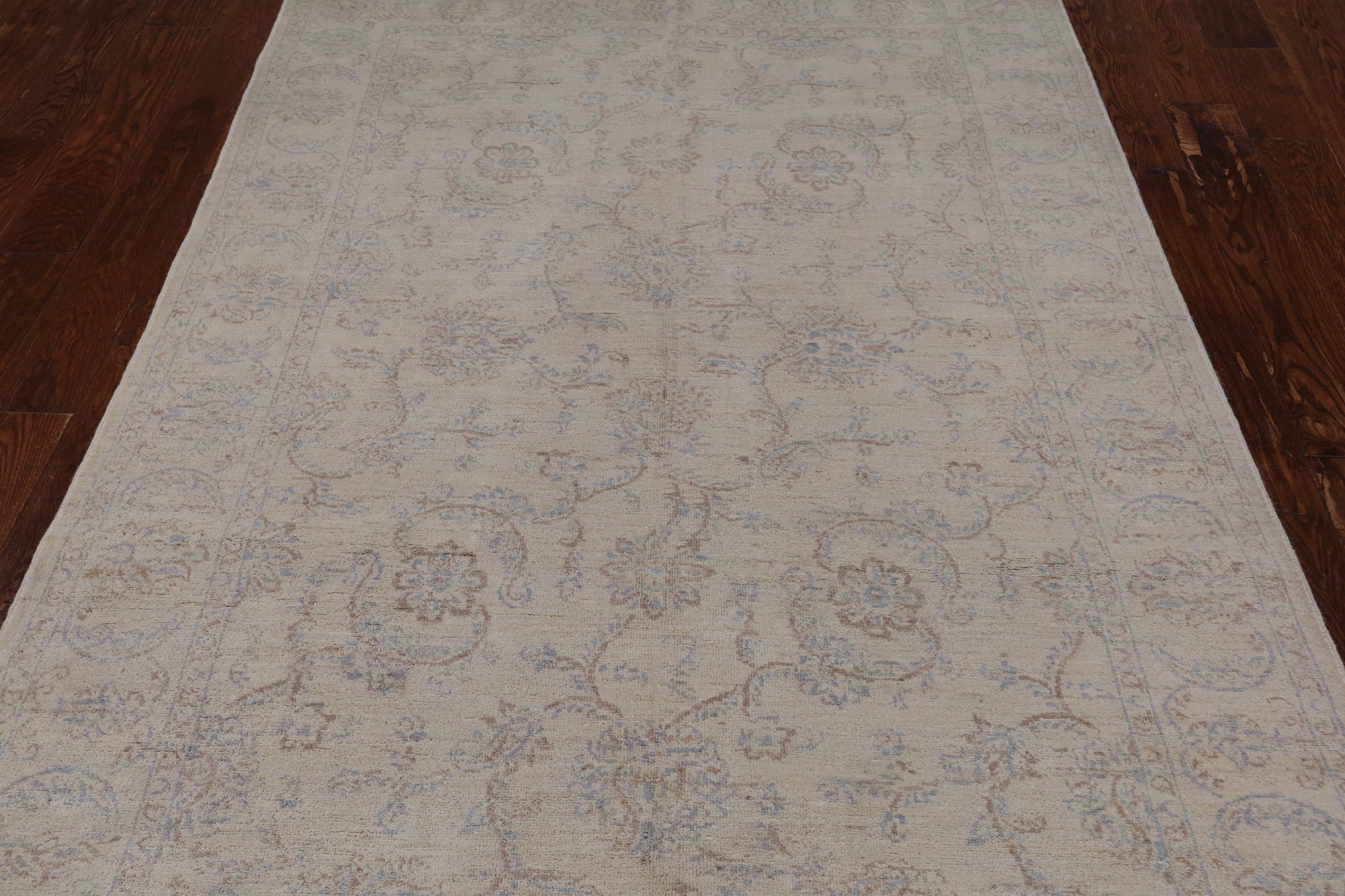 Ivory Peshawar White Wash Handmade Area Rug - 5' 1" X 7' 4"