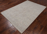 Ivory Peshawar White Wash Handmade Area Rug - 5' 1" X 7' 4"