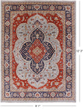 Blue Fine Serapi Handmade Area Rug - 9' 1" X 12' 3" - Golden Nile