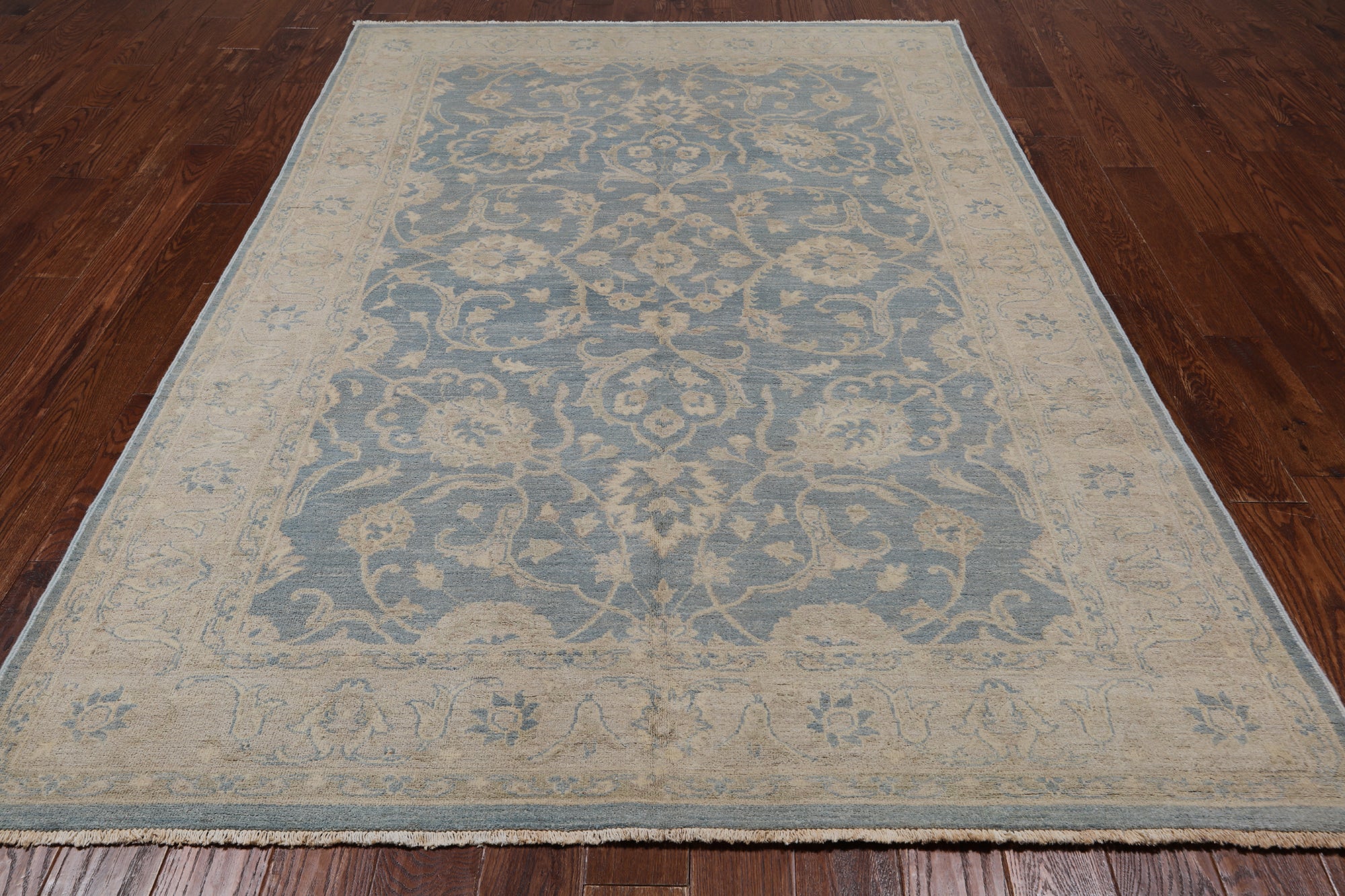 Persian White Wash Hand Knotted Rug - 6' 1" X 9' 2"