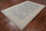 Persian White Wash Hand Knotted Rug - 6' 1" X 9' 2"